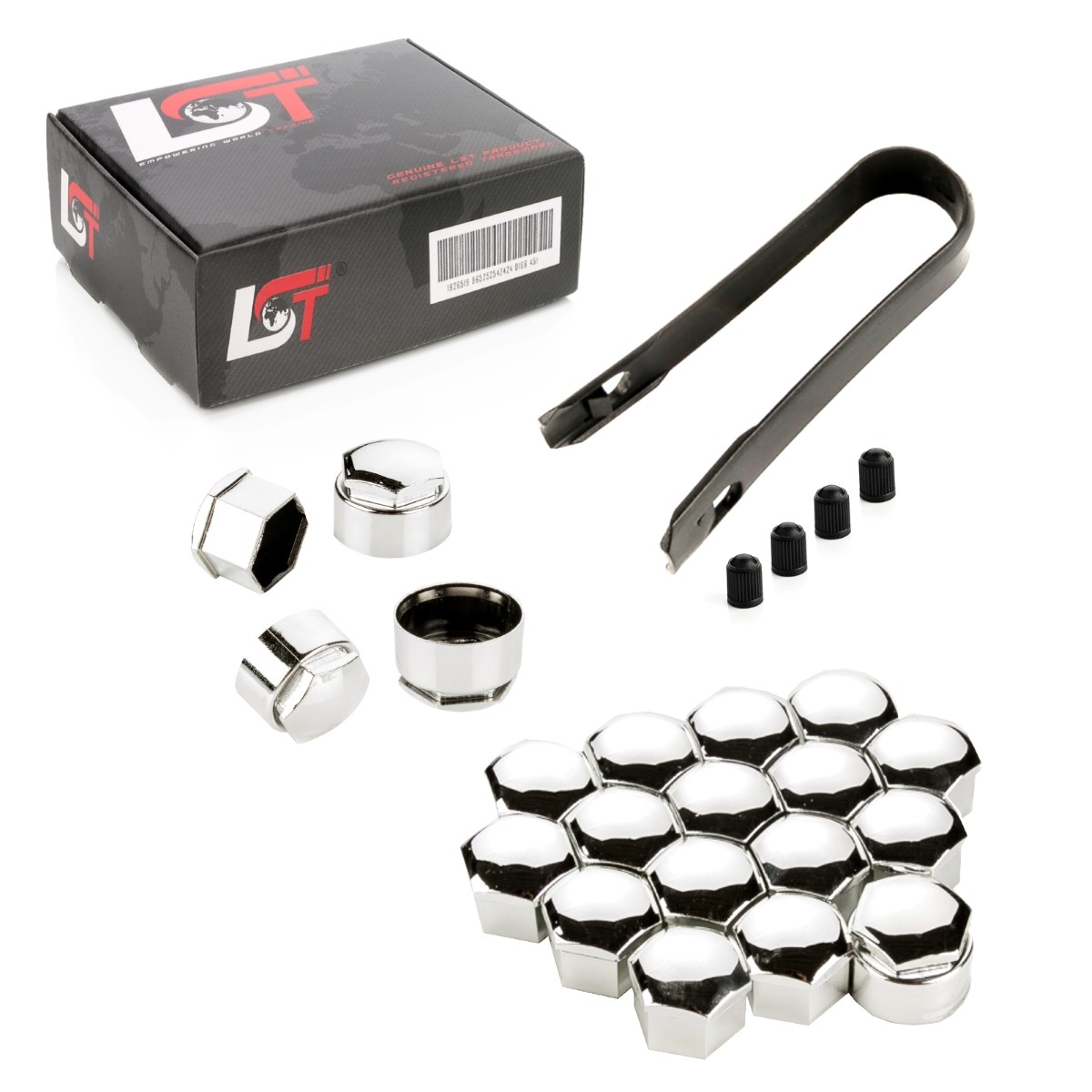 20X Wheel Nut Caps Set 17 Mm Theft Resistant Chrome Colored For SKODA