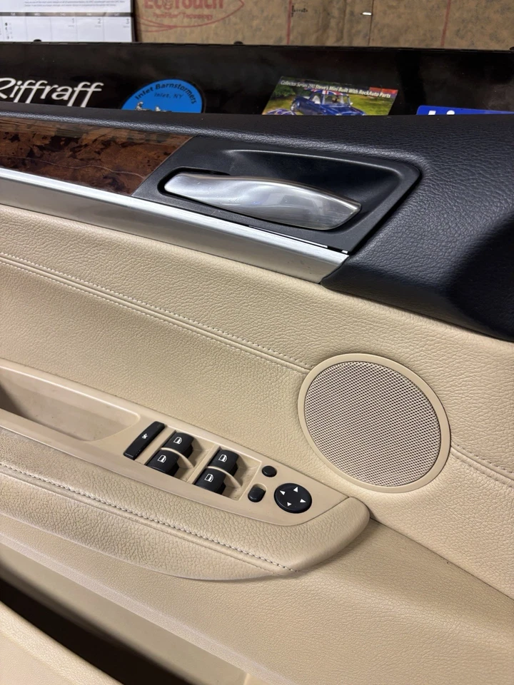 07-13 BMW X5 CONDUCTOR DELANTERO IZQUIERDO BEIGE INTERIOR MOLDURA PUERTA PANEL BRONCEADO E70 2007 Foto 4 de 4
