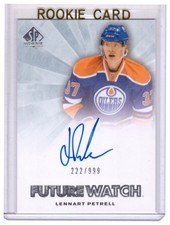Lennart Petrel 2011-12 SP Authentic Future Watch Autograph Rookie Card #280 /999