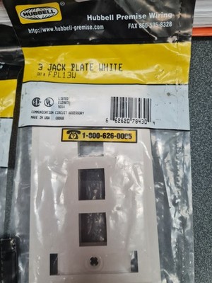 New Lot of 7 HUBBELL IFP13W, and 1 FPL12W  I-Station Plate White