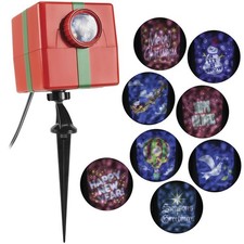 LED Spotlight Projector 8 Holiday Message Display Christmas Outdoor Yard Decor