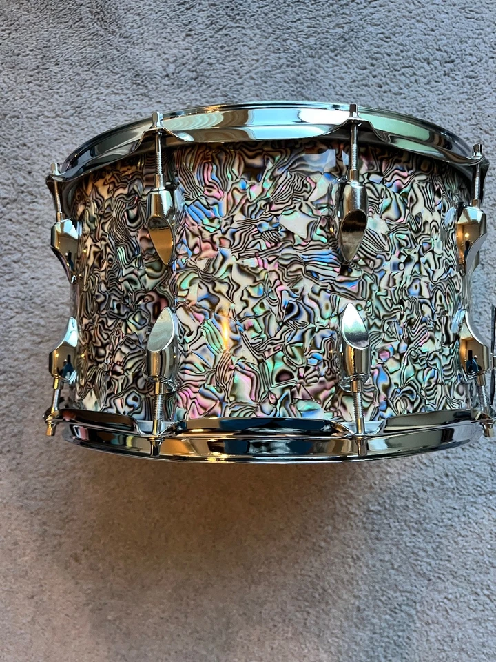 RSD Snare Drum 8x14 Badass Abalone pearl finish 20 lug Maple Keller Shell 6 ply - Image 4 of 4