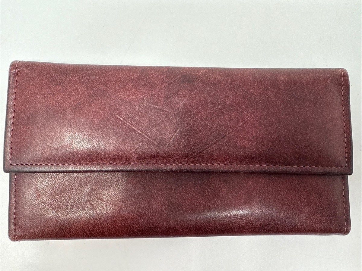 Amity Trifold Dark Red/maroon Leather Cowhide Wallet