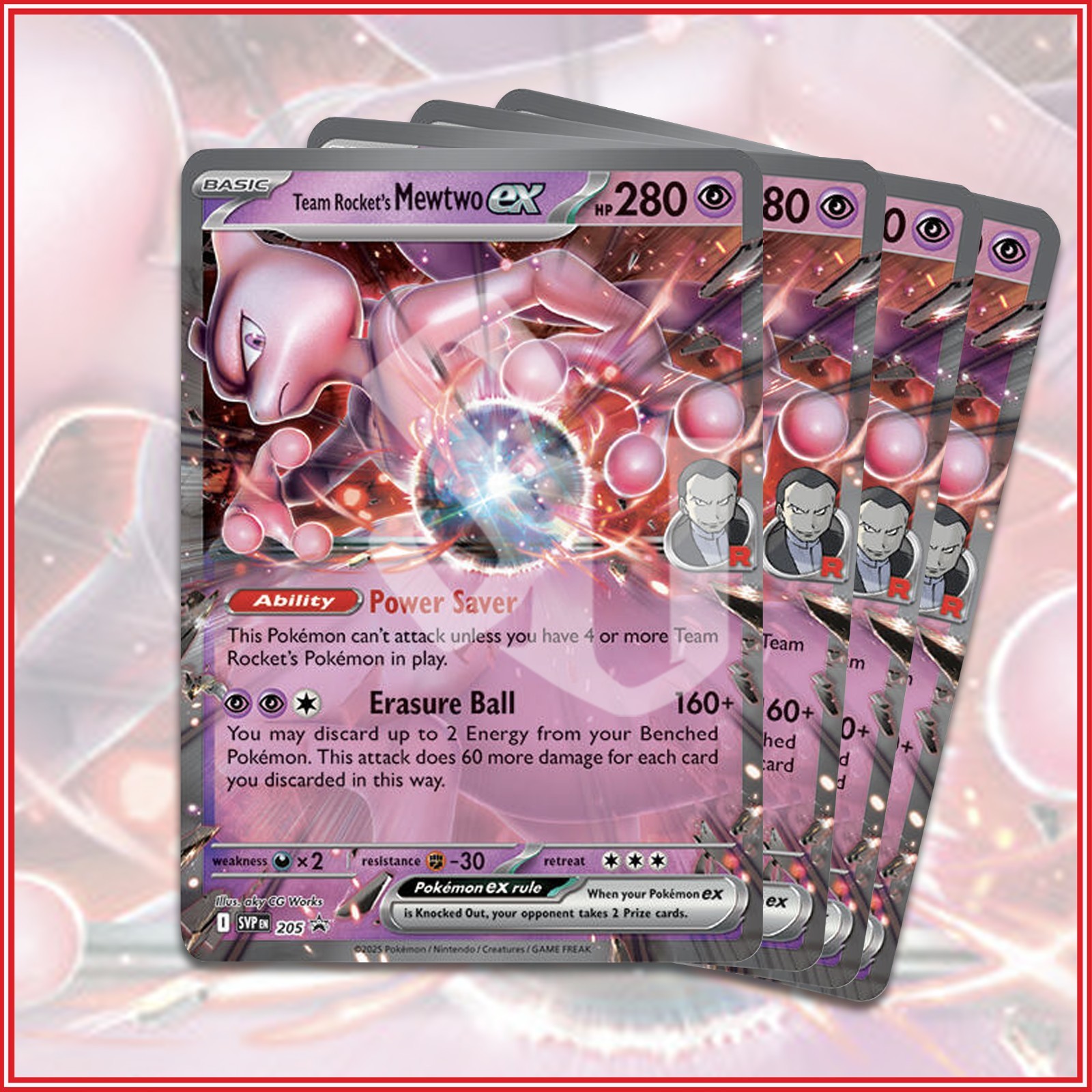 Pokemon TCG: Team Rocket's Mewtwo ex 205 Destined Rivals Promo x4