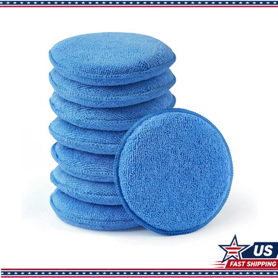 5 Inch Washable Reusable Microfiber Wax Applicator Pads Finger Pocket,Size: 8pcs