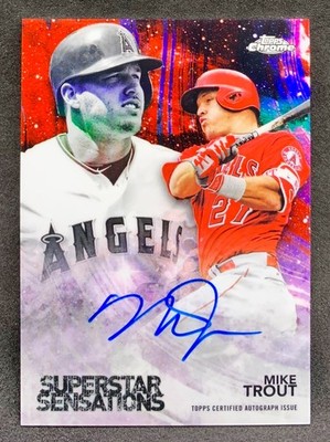 2018 Topps Chrome MIKE TROUT Superstar Sensations Red Refractor Auto SP 2/5