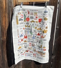 NWOT Rifle Paper Co. Bon Voyage Tea Towel RARE