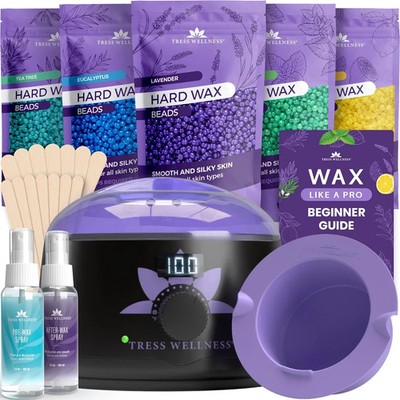 Tress Wellness Waxing Kit für empfindliche Haut, sicher für Gesicht & Haut, Prep & After