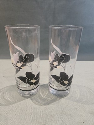 Vintage Luminarc France Style Anais Floral 2er Set Longdrink Mixer Gläser GC