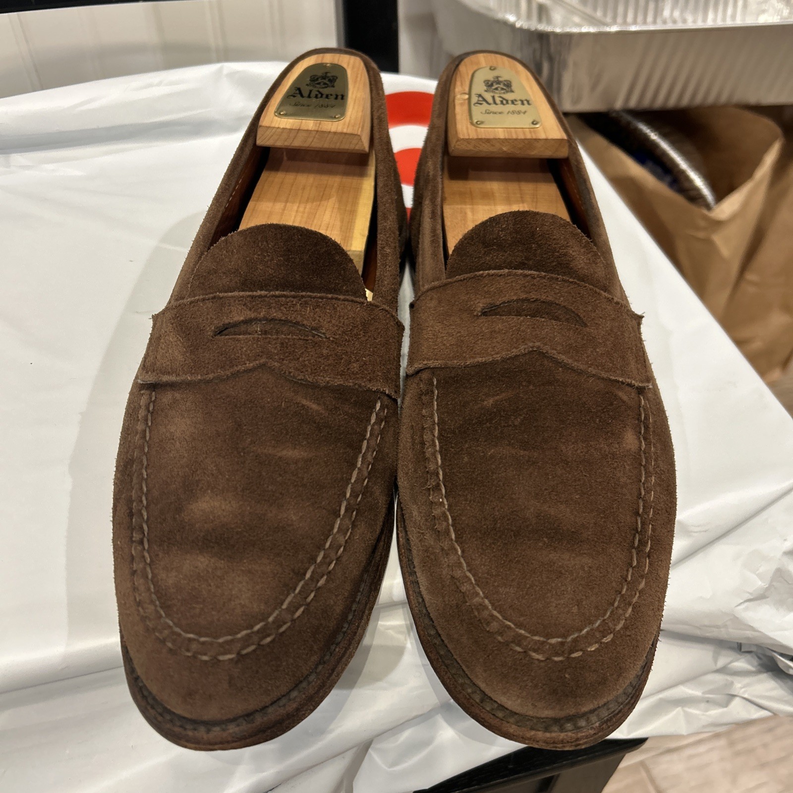 Alden 6245F Dark Brown Suede LHS / Penny Loafer