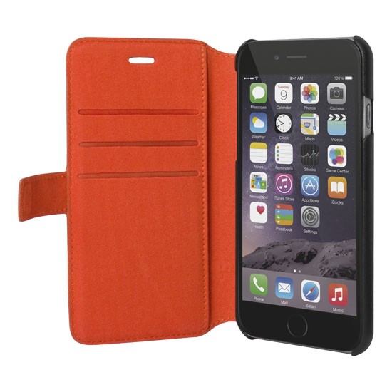 Étui Façonnable iPhone 6 idéal pour voyager léger avec rabat micro-perforé bleu marine