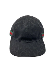 Casquette GUCCI motif GG ceinture cuir baseball M toile noire total homme occasion