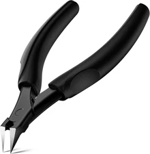 FVION Straight Blade Toenail Clippers – Ingrown Nail Cutter for Thick Nails, Bla