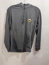 Buffalo Wild Wings BWW Employee Levelwear 1/4 Zip Pullover Gray Shirt Men's Sz L