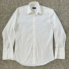 Luxury Gucci  White Cotton Poplin Dress Shirt - Size 15 / Small