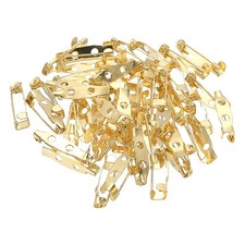 80Pcs Badge Pins 20mm Safety Pins Bar Name Tag Pin Bulk Gold]