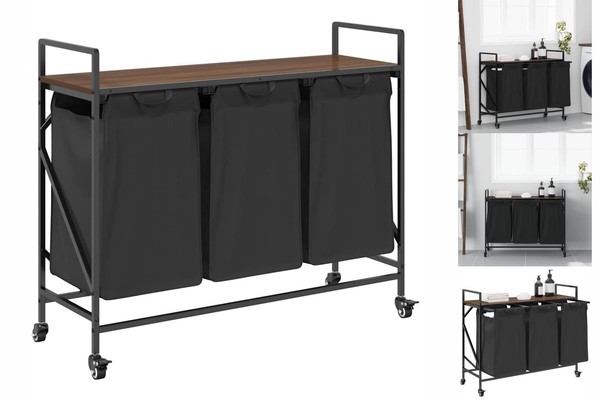 WäSchekorb WäSchesammler WäSchesack WäSchebox WäSchetrenner 3 FäCher Mit Rollen-image