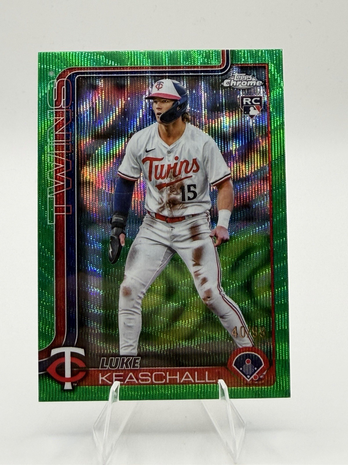 2025 Topps Chrome Update Series- Luke Keaschall #USC106 Green Wave Refractor /99