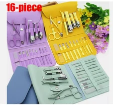 16-piece nail clipper set stainless steel manicure pedicure cuticle beauty tools