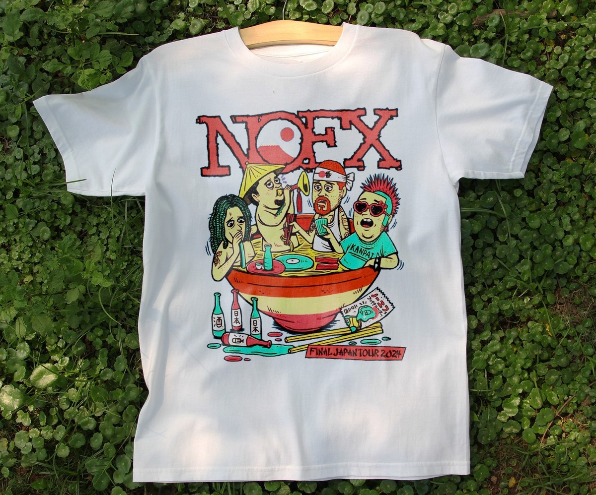NOFX　Final TourのオフィシャルTシャツ　サイズM NEW! Nofx Japan Final Tour 2024 Punk RockWhite Short Sleeve