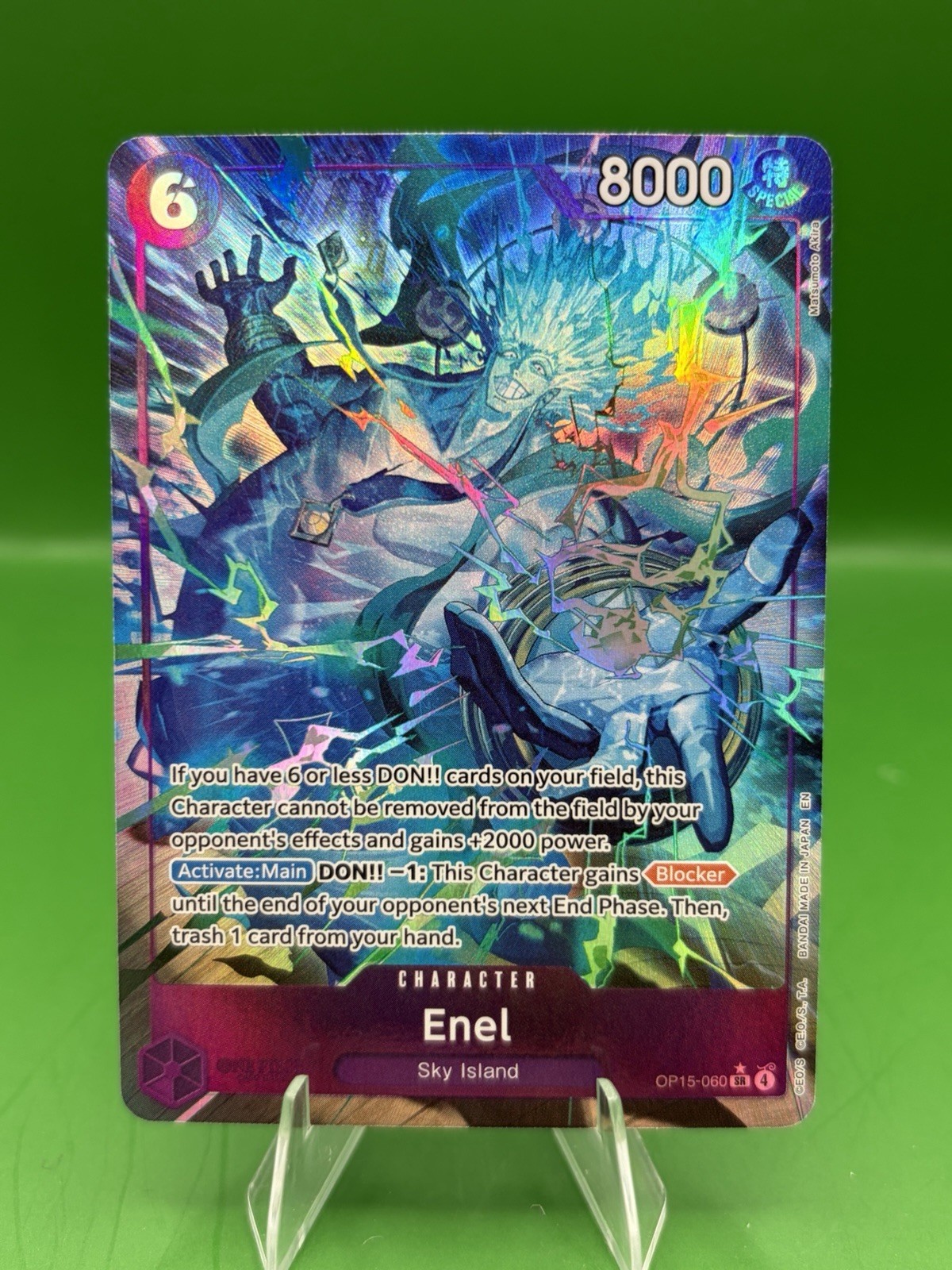 Enel OP15-060 SR Alt Art Adventure on KAMI’s Island ENGLISH ONE PIECE Card NM