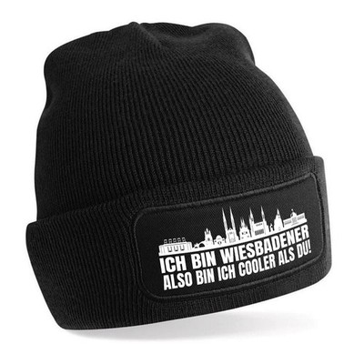 Beanie Mütze mit Spruch ICH BIN WIESBADENER ALSO BIN ICH COOLER ALS DU