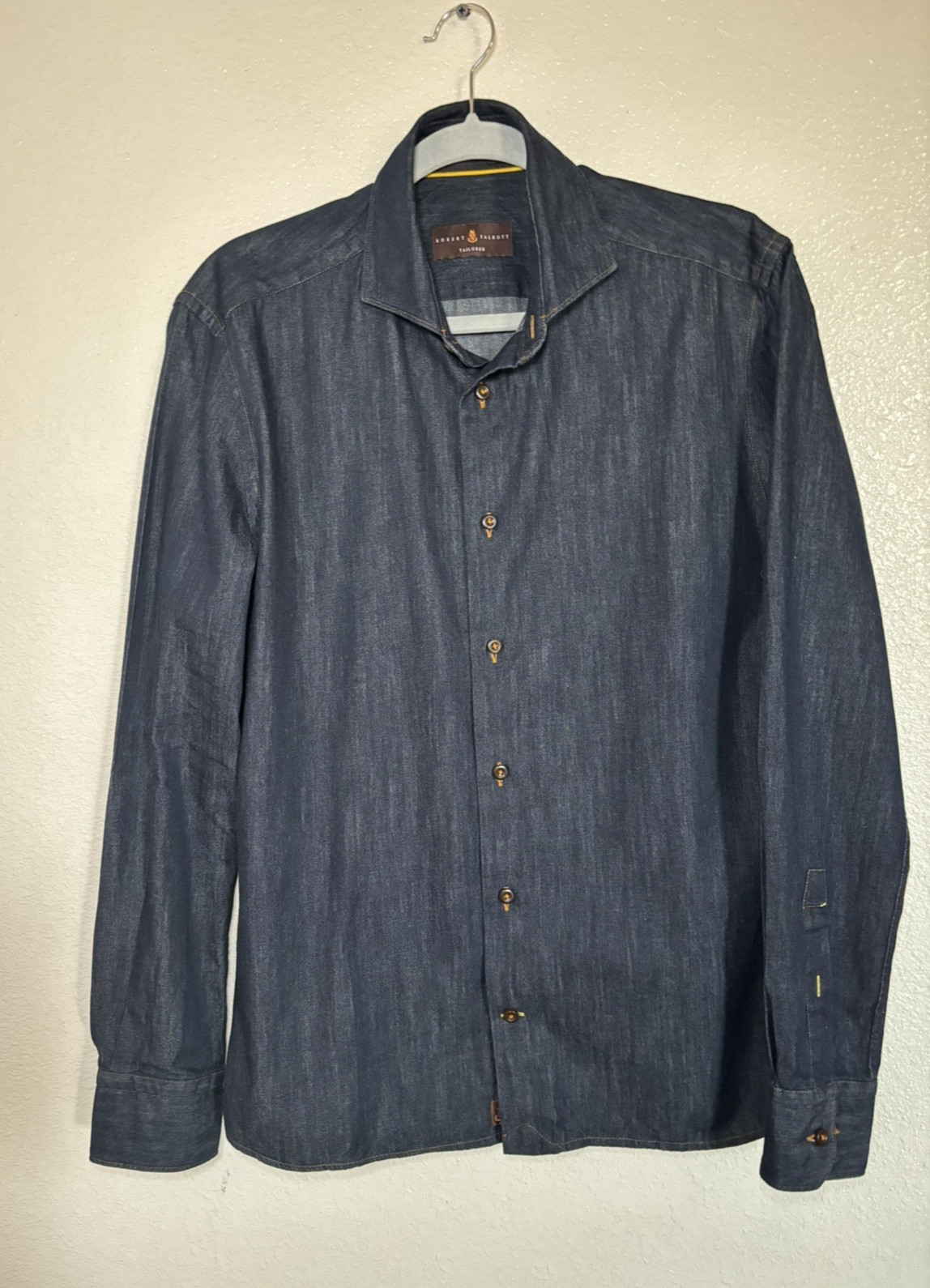 ROBERT TALBOTT denim Tailored Long-Sleeve Shirt Mens Sz M