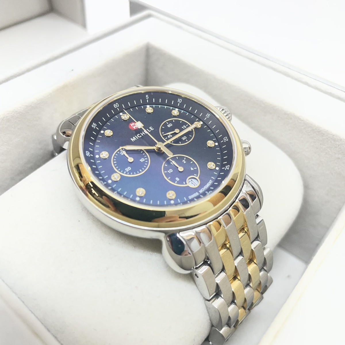 MICHELE CSX BLUE DIAL TWO TONE CHRONOGRAPH WATCH (CMP124248) image 3