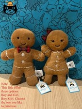 Jellycat Jolly Gingerbread Ruby Or Fred Christmas Brand New With Tag With Bag