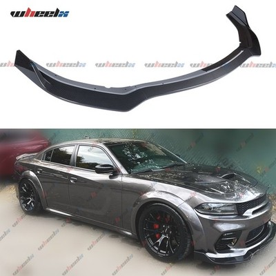 For Dodge Charger SRT Widebody 2020-2023 V Style Carbon Look Front Bumper Lip US
