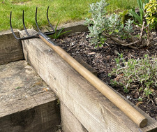 Vintage Garden Branded 4 Prong Pitchfork Hay Manure Fork Drag Fork Farm Tool