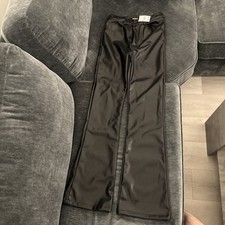 Boohoo Tall Flare Leg Faux Leather Trouser / Size UK10 34L / EUR38