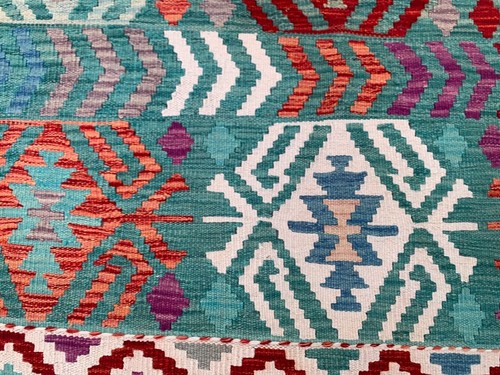 3x5 ft Afghan Handwoven Colorful Kilim Flatweave Traditional Bedroom Kilim Rug - Picture 4 of 14
