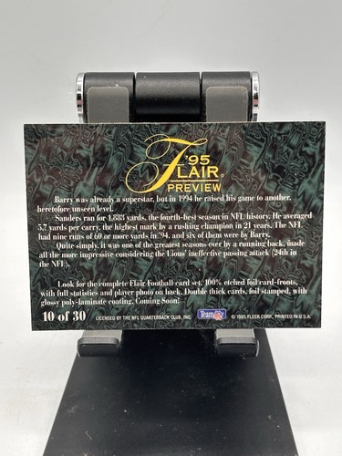 BARRY SANDERS 1995 FLEER FLAIR ANTEPRIMA CALCIO LEONI 10 di 30 - Foto 7 di 12