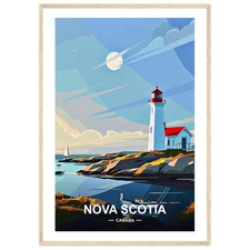Nova Scotia Travel Poster Canada Wall Art Unique Wedding Gift Birthday Present