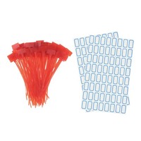 100Stk Nylon Kabelbinder Tags Etiketten Marker Selbstsichernd Rot