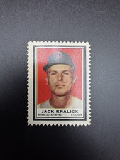 1962 Topps Baseball Stamp; Jack Kralick; Original Factory Glue