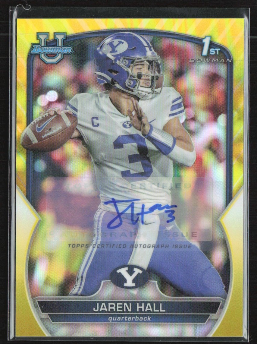 Jaren Hall 2022 Bowman Chrome U Yellow Refractor Auto /75 #85