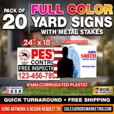 20 Pack Custom Yard Signs 24x18 Full Color Wholesale Printing  Metal H Stakes