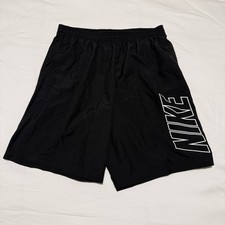 Nike Men's Big Block Logo Volley 7" Swim Trunks - Black Size Medium
