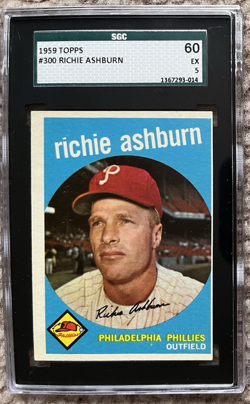 1959 Topps #300 Richie Ashburn SGC 5 Philadelphia Phillies