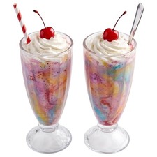 Set of 2 Ice Cream Sundae Dessert Glasses 360ml Perfect Milkshake Cocktail Cups
