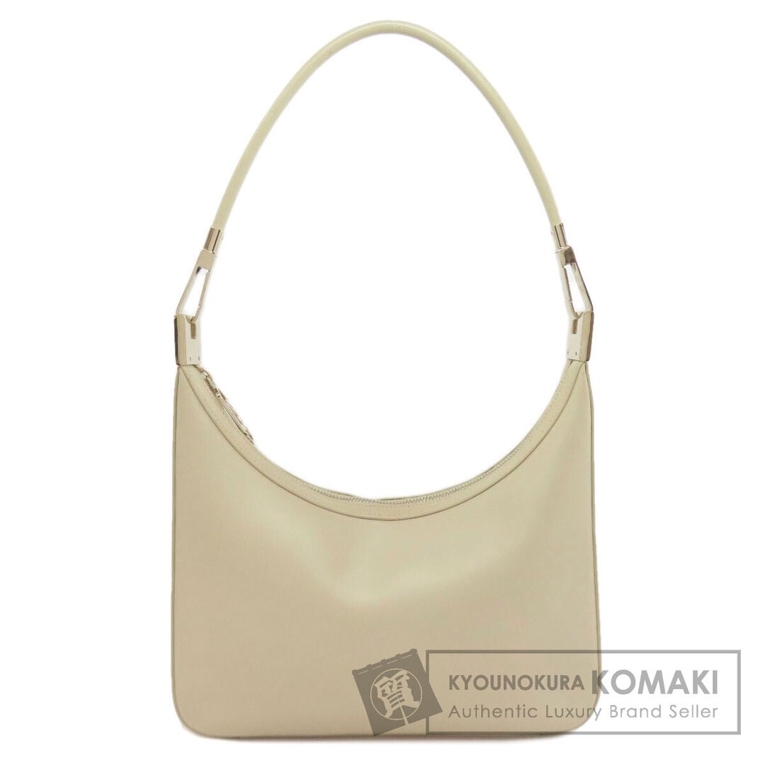 GUCCI Women's Leather One Shoulder Bag Ivory Used Shoulder Bag, 15x26.5cm