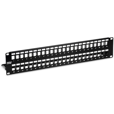 TRENDnet TC-KP48S (v1.0R) 48-Port geschirmter Keystone 2HE HD Patchpanel-Rohling