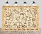 7x5ft Pirate Treasure Map Backdrop Vintage Map Island Compass Treasure Sea