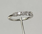 14K White Gold 5 Stone Round Lab Grown Diamond Half Eternity Band 2.2g size 6.75 — photo 6