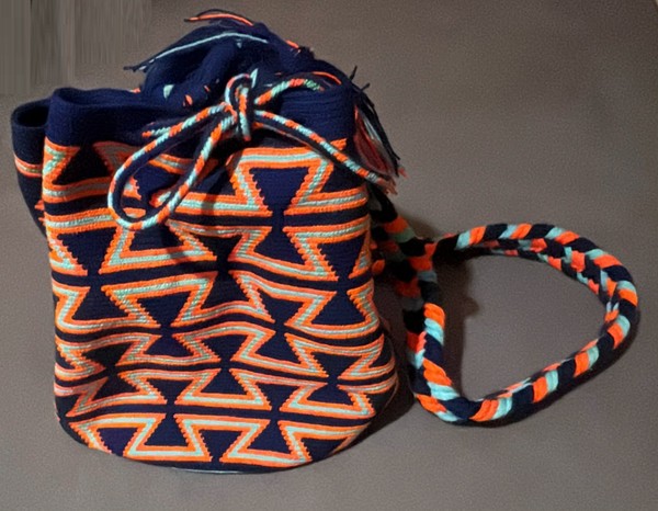 Wayuu Mochila Multi Color Colombian Crossbody Bag Large Size - Boho Tribal Style
