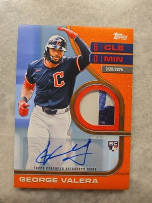 2026 Topps Series 2 George Valera Rookie Auto Rounding The Bases Relic /25