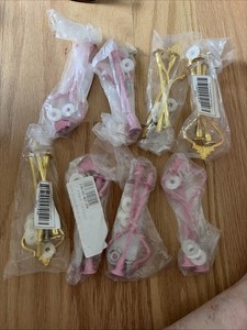 8 Sets of 3 Tier Cake Plate Stand Handle Hardware, Pink, Golden,