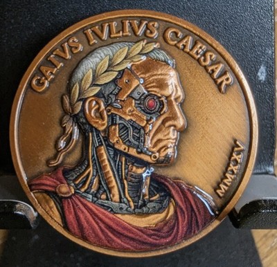 2025 GAIVS IVLIVS CAESAR 1 Oz .999 Copper Low Mintage ''500'' COA Antique In Case